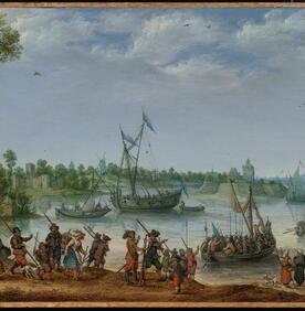 The Departure of the Pilgrim Fathers from Delfshaven on their Way to America